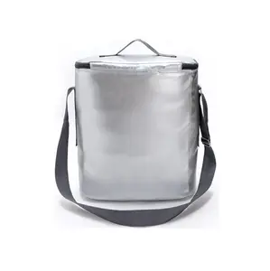 Bolsa cooler, grande capacidade, prata, pu, para área externa, refrigerador térmico, piquenique, caixa fria