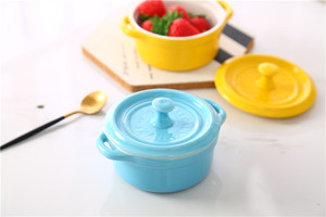 Usine en gros de haute qualité moderne <span class=keywords><strong>pas</strong></span> <span class=keywords><strong>cher</strong></span> rond en céramique casserole avec couvercle - Product Image 5