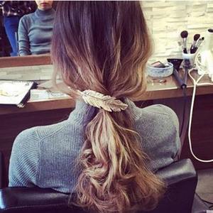 Fermaglio per Capelli da Donna con Foglia d'Oro e Piuma, Molletta, Barrette, Accessori per Capelli - Product Image 5