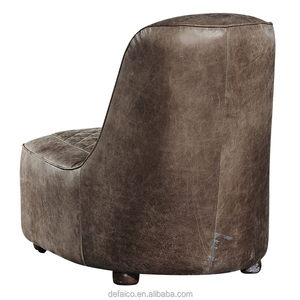 Cafe bar del hotel sillón sola antiguo sofá de cuero con remache - Product Image 3
