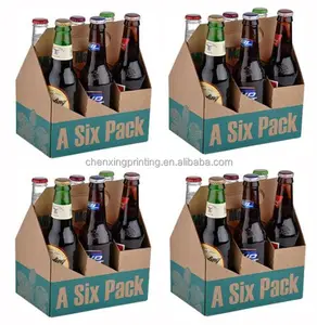 折叠瓦楞纸啤酒6包包装盒批发，酒纸盒