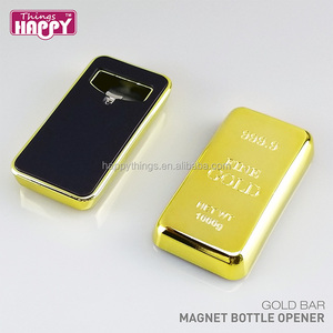 Wholesale Gold Decor Gold Bullion <b>Bar</b> Shape Plastic <b>Bottle</b> <b>Opener</b> Magnet - Product Image 2