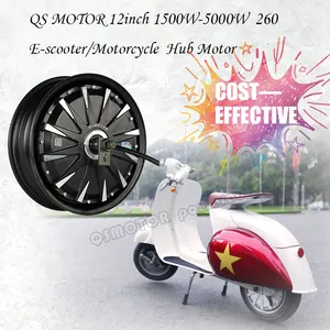 5000w dc motor eléctrico Suppliers-Motor de cubo para rueda de motocicleta eléctrica de 12 pulgadas, 12 ", 1500W-5000W, 260, 48V, 60V, 72V, 84V, CC, sin escobillas, barato
