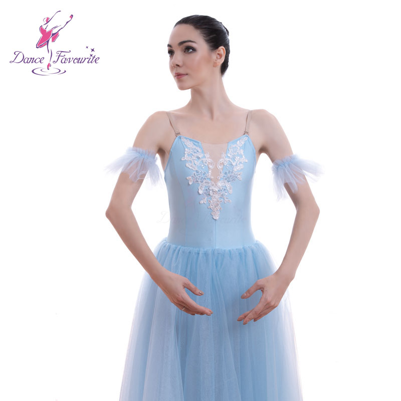 Sky Blue Adult Tutu Ballet Dress with Soft Tulle Arm Bands for Dance Stage  Performances