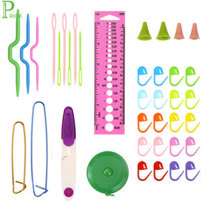 Ensemble d'accessoires de couture comprenant 36 <span class=keywords><strong>aiguilles</strong></span> à tricoter <span class=keywords><strong>droites</strong></span> en bambou, grande capacité, 12 crochets à dentelle petits, ciseaux, règles - Product Image 5
