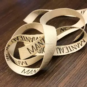 Ribbon Print Custom Raw White Cotton Ribbon For Garment Accessories