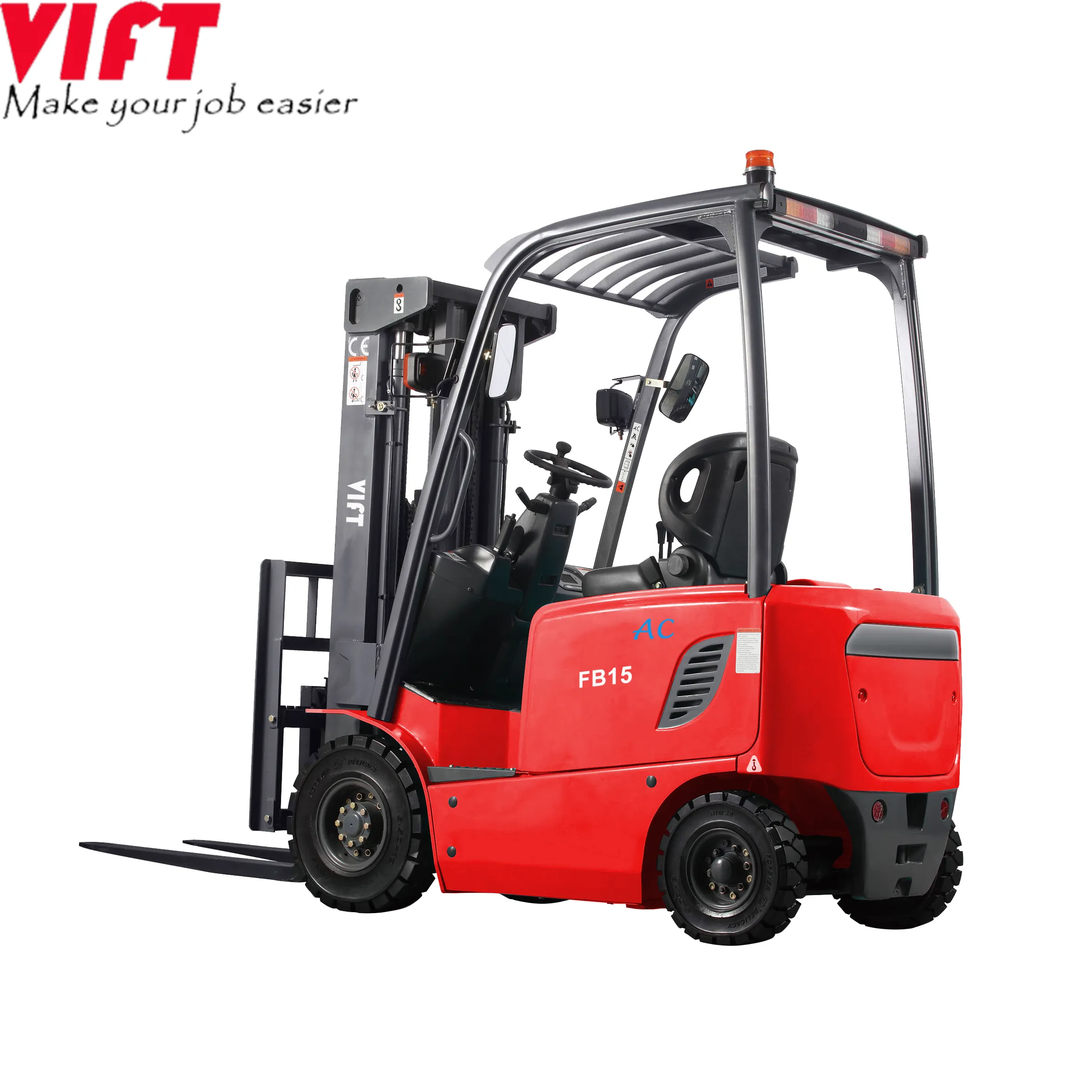 Di alta Qualità Mini 48V Potenza Della Batteria Elettrica Fork Lift Truck 1500kg 1800kg Carrello Elevatore Elettrico 1.8 Ton Carrelli Elevatori camion