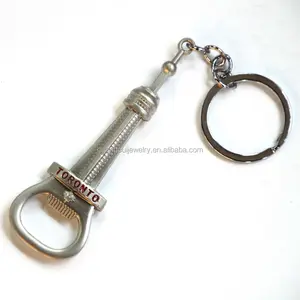 Wholesale Custom Toronto Canada tourist souvenir zinc alloy metal keychain beer bottle opener with logo