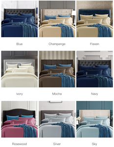 Vente en gros King Size coton coloré 200tc 300tc draps de lit en <span class=keywords><strong>satin</strong></span> ensemble de literie blanc drap de lit personnalisé draps de lit queen size