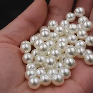 High shiny Half drilled pearl beads half hole round ABS pearls