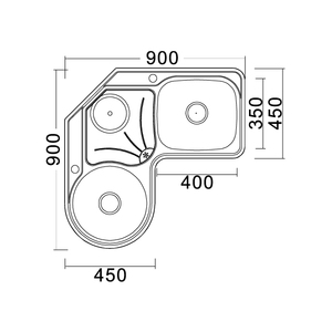 Articles 996A évier d'angle <span class=keywords><strong>en</strong></span> acier inoxydable - Product Image 6