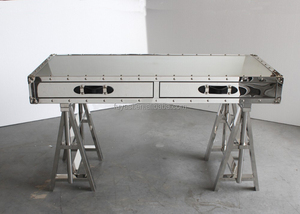 <span class=keywords><strong>Bureau</strong></span> de direction <span class=keywords><strong>en</strong></span> métal au <span class=keywords><strong>design</strong></span> antique du milieu du siècle, avec plateau <span class=keywords><strong>en</strong></span> <span class=keywords><strong>verre</strong></span> réglable <span class=keywords><strong>en</strong></span> hauteur, <span class=keywords><strong>en</strong></span> acier inoxydable brillant - Product Image 5