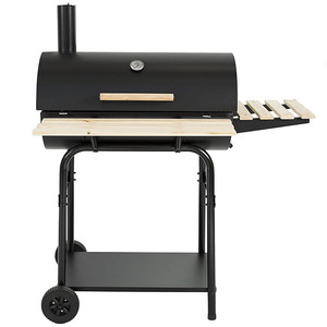 Black Steel Trolley Charcoal <strong>BBQ</strong> <strong>Grill</strong> with Remote Control Adjustable Height &amp; Oil <strong>Drum</strong> Design - Product Image 3