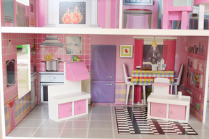 <span class=keywords><strong>Casa</strong></span> de muñecas con muebles <span class=keywords><strong>para</strong></span> <span class=keywords><strong>niñas</strong></span>, juguete de imitación, color rosa, nuevo diseño - Product Image 3