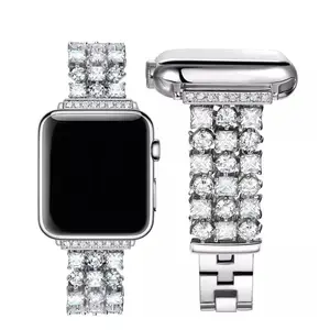 Correa de diamante para Apple Watch, accesorios de repuesto para reloj