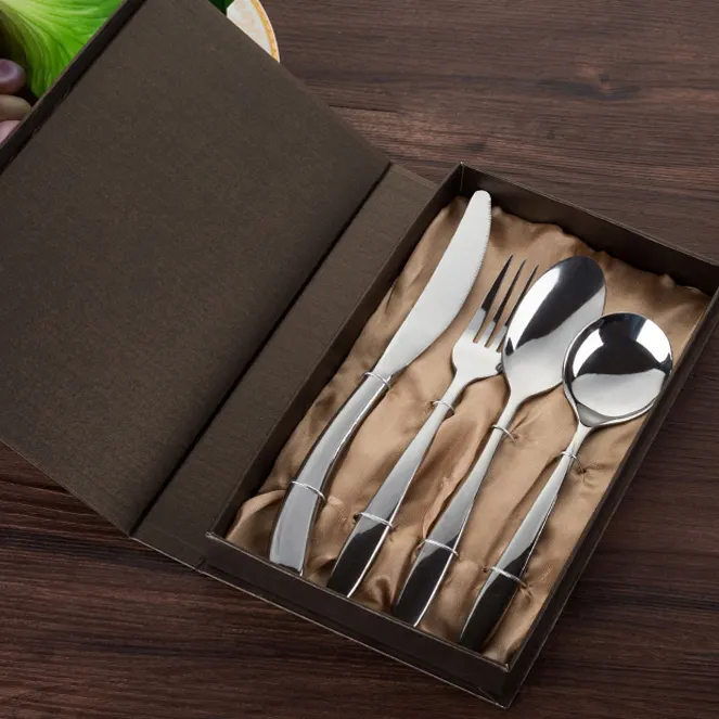 Luxury paper box tableware knife and fork set gift packaging custom cutlery box