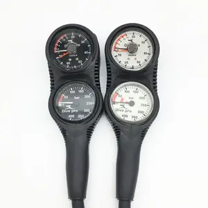Double Console 2 Pressure / Depth Gauge diving gauge with low pressure rubber hose