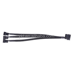 黑色长袖 4 针 IDE Molex 至 3 端口 3 针/4 针冷却器冷却风扇分束器电源线 - Product Image 5