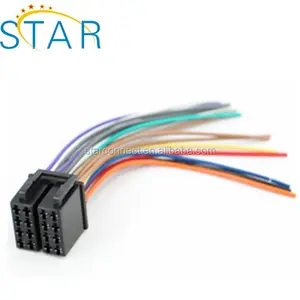 Sales promotion electrical automotive radio audio wire cable harness with iso connector plug