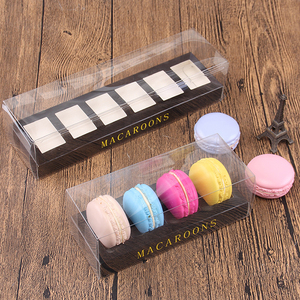 Luxury custom paper clear plastic macaroon packaging box with logo