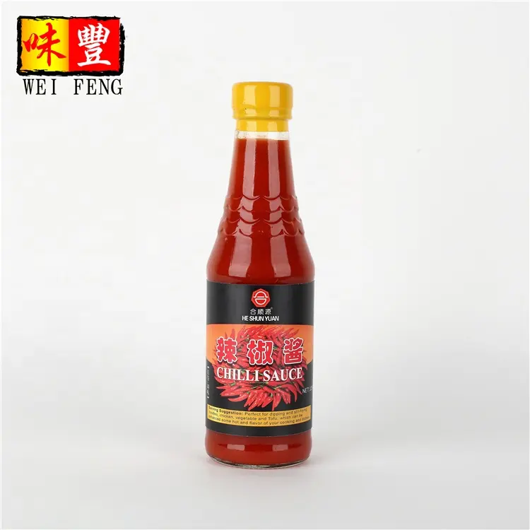 Bouteilles en verre de Sauce chili, marque d'assaisonnement chinoise, 320g
