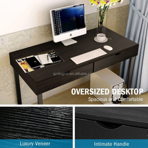 Escritorio para Computadora Dingxin, Moderno y Elegante, Mesa de Estudio para Oficina <span class=keywords><strong>en</strong></span> Casa de 47 Pulgadas, Estación de Trabajo con 2 Cajones, Negro - Product Image 4
