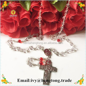 Collar de <span class=keywords><strong>Rosario</strong></span> religioso con cuentas redondas de cristal de 6mm al por mayor, <span class=keywords><strong>Rosario</strong></span> católico con centro de mesa y Cruz de La <span class=keywords><strong>Divina</strong></span> <span class=keywords><strong>Misericordia</strong></span> - Product Image 2