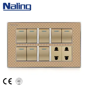 Naling China Brand 8+2 Silver Flower Design Wall Switch Socket For Home