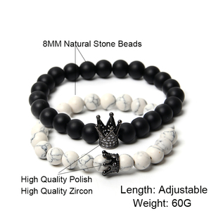 Most Popular Products 2020 Yinyang Couple <strong>White</strong> and Black Crown <strong>Bracelet</strong> - Product Image 3