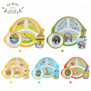 5 Pcs Bamboo Fiber Baby Dinnerware <strong>Children</strong> Tableware Dish <strong>Set</strong> Kids <strong>Dinner</strong> <strong>Set</strong> - Product Image 3