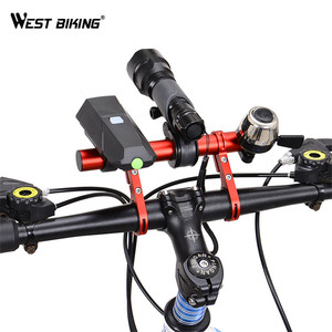 WEST BIKING Double Extension <span class=keywords><strong>Vélo</strong></span> Guidon Extender Lumière Cloche Support de Téléphone Multifonction <span class=keywords><strong>Vélo</strong></span> Accessoires <span class=keywords><strong>Vélo</strong></span> Alliage - Product Image 4