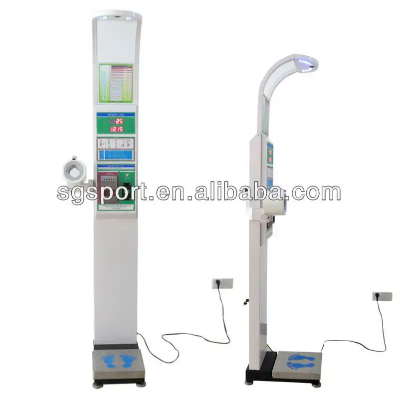 Máquina de medição de peso corporal com moeda, máquina de medição de peso corporal com impressão e pressão arterial sgc15124 bmi