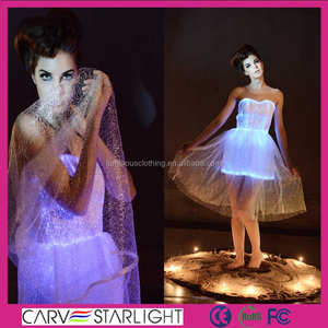 führte glasfaser leuchtende mode glow in the dark tanzen kleider - Product Image 1