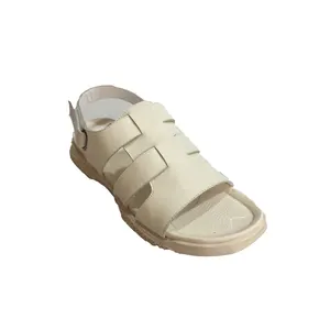 Sandalias informales de cuero genuino para hombre, calzado elegante y cómodo, color blanco, novedad de 2022