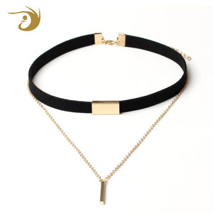 Mode <span class=keywords><strong>Rose</strong></span> D'or De <span class=keywords><strong>Tatouage</strong></span> Collier de Velours Grand Alliage Collier Ras Du <span class=keywords><strong>Cou</strong></span> Plaqué Or Pour Les Femmes - Product Image 1
