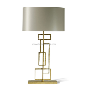 Retro lujo arte decorativo Vintage óxido oro Metal seda tela Romana Viabizzuno lámpara <span class=keywords><strong>de</strong></span> mesa para hotel - Product Image 5