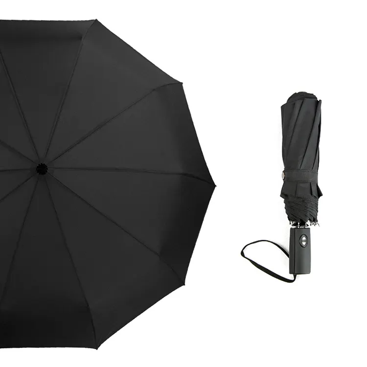 High quality Chinese hot selling 10 Ribs 210T Folding Travel Umbrellas