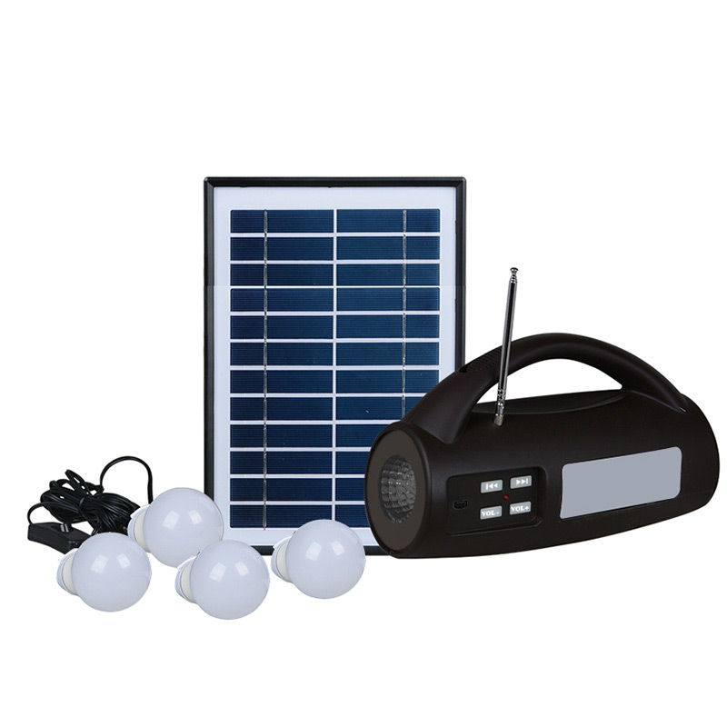 ALLTOP 8W Multi-functional LED Emergency Light - Portable ABS Solar Camping Light with FM Radio