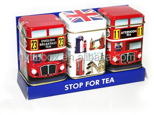 Mini Scatola <span class=keywords><strong>di</strong></span> <span class=keywords><strong>Latta</strong></span> Quadrata <span class=keywords><strong>per</strong></span> Tè 25g con Design Autobus <span class=keywords><strong>di</strong></span> Londra e Confezione Regalo - Product Image 4