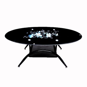 الحديثة عالية الجودة خفف من الزجاج البيضاوي طاولة القهوة - Product Image 4