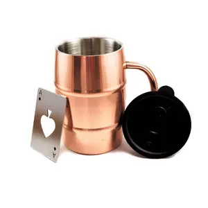 barrel copper mug ,barrel shaped stainless steel copper beer mug ,insulated beer cooler with copper plating