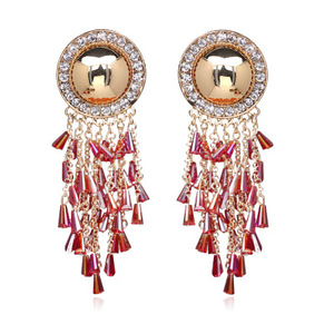 Boucles d'oreilles pour femmes YWMT, nouvelles, en or 14 carats, incrustées de diamants <span class=keywords><strong>Vertu</strong></span>, perles acryliques colorées, mode, luxe léger, boucles d'oreilles exquises - Product Image 1