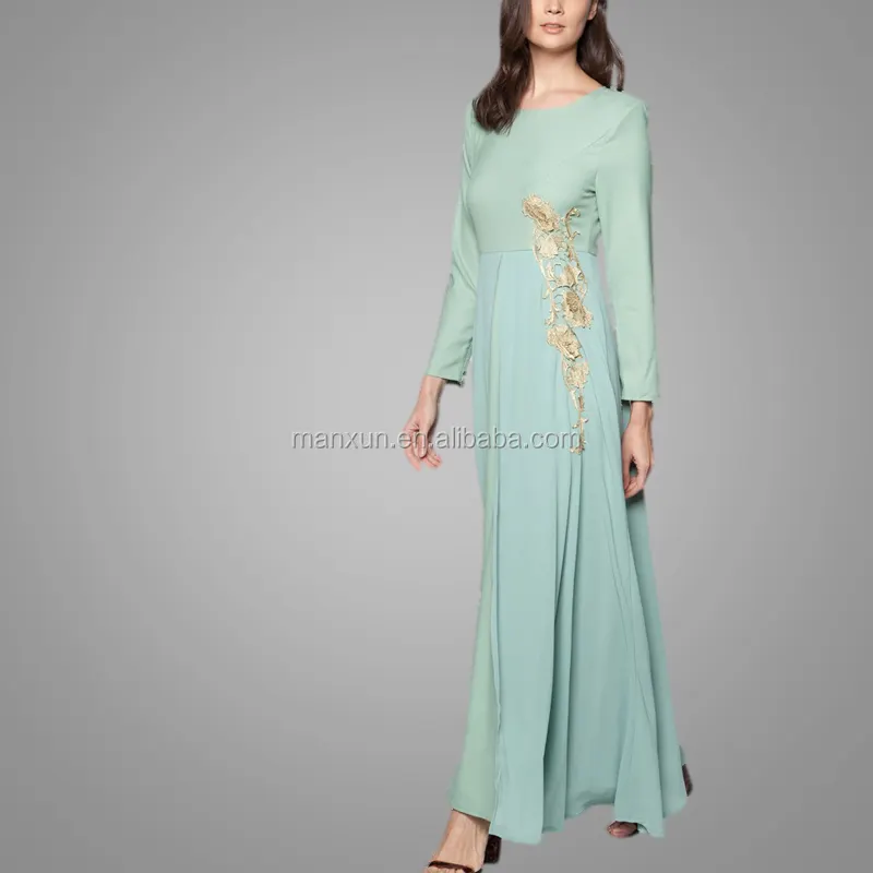 ¡Venta al por mayor! ¡último diseño! Vestido musulmán de gasa, Abaya, ropa islámica, bordado para damas, Baju Kurung