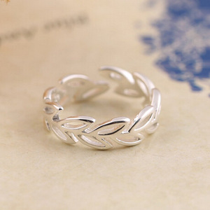 925 Silver Leaves Branch Adjustable Knuckle <strong>Midi</strong> <strong>Ring</strong> - Product Image 2