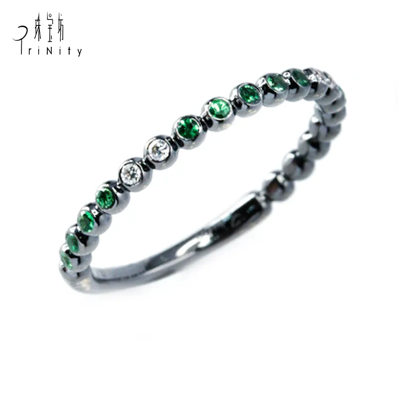 Garnet Ring Fashion Jewelry Natural Gemstone 18K Gold Green Garnet Diamond Fancy Finger Rings Design