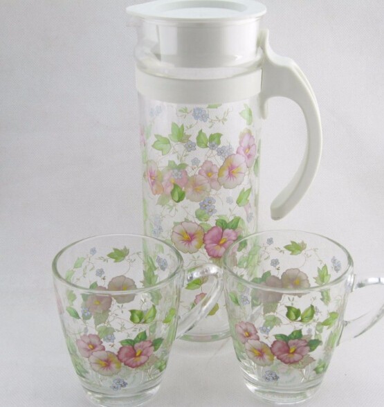 Haonai 750ml glassware Rotterdam glass jug tea pitcher juice jug glass water pitcher