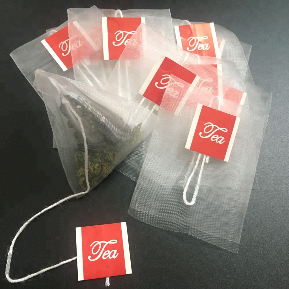 180 микрон, 100% нейлоновые сетчатые пакетики с фильтром для чая
