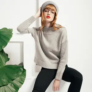 High Neck Chunky Wool Womens Oversized Knit Sweater