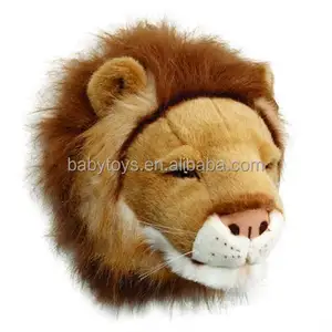 Juguetes de peluche para decoración de pared con cabeza de león, animal lindo promocional