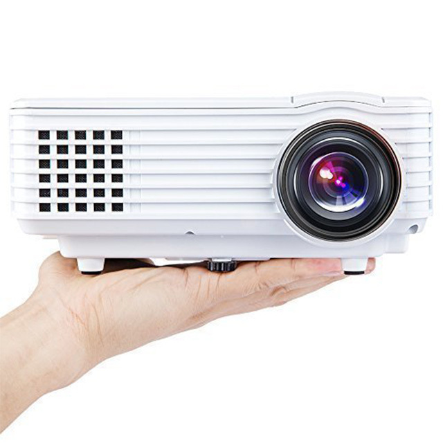 RD805 Portable Mini LED Projector HD 1080P Home Theater Education Business Use Adjustable DLP Lens WiFi US Plug